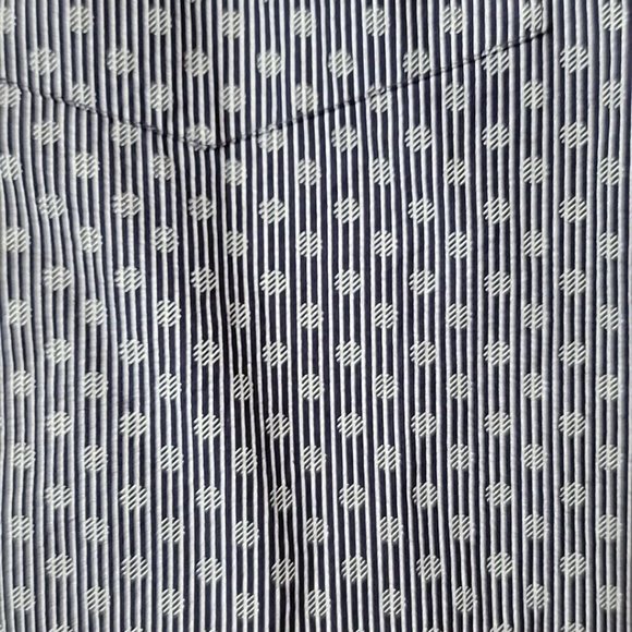 Perry Ellis Mens Long Sleeve Button Up Shirt Blue Stripes Squiggles Size Small - Picture 4 of 10